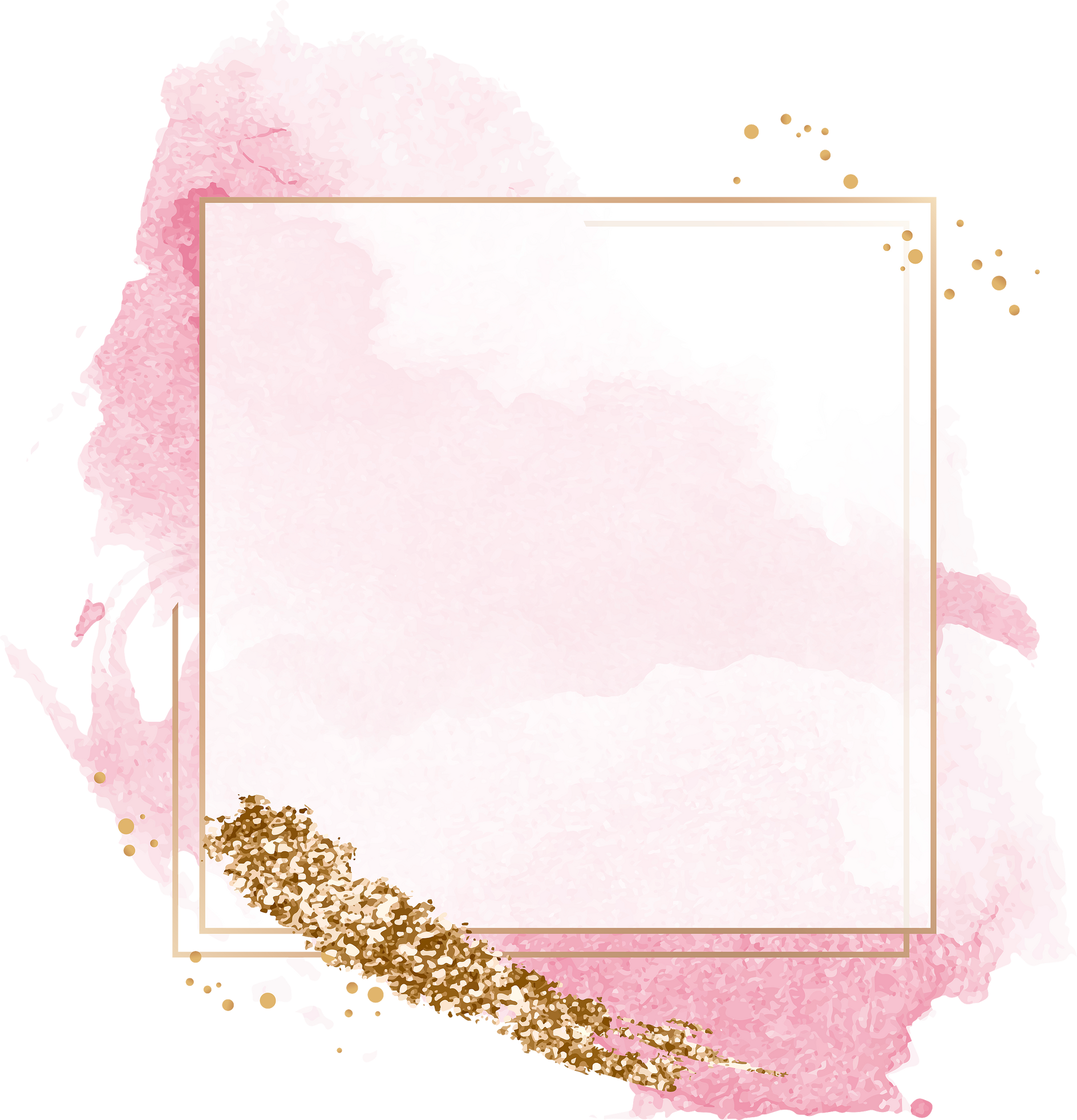 Pink and gold brush frame